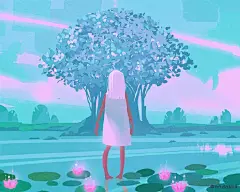 每日插画推荐超话插画师 nadaskii 的这组插画通过简单的画面构图和令人沉醉的光影构建了让人无限遐想的童话世界生活，每一幕都太美了吧！作者主页—ins#场景插画# ​​​​