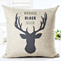 Fashion Linen Pillow Cover Printed Geometric Shapes Deer Pillow Cases Home Decor