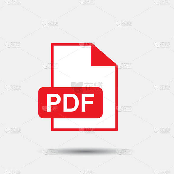 Pdf 下载矢量图标。简单的平象形为商务、 市场营销、 互联网概念。白色背景上的矢量图.