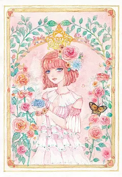 水彩练习-米饭想要走的更远_水彩 手绘  插画  原创  少女_涂鸦王国插画