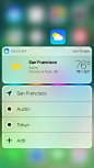 3D触摸天气应用程序图标的iOS 10