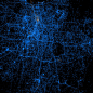 See something or say something: Jakarta : Red dots are locations of Flickr pictures.  Blue dots are locations of Twitter tweets.  White dots are locations that have been posted to both.