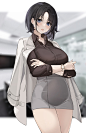 Anime 3661x5674 uniform anime girls black hair blue eyes moles mole under eye vertical