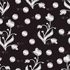 flowers and circles of gray color with textures on