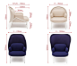 Dimensions MESH | Fabric armchair