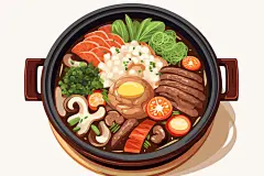 美味营养麻辣烫冒菜美食插画