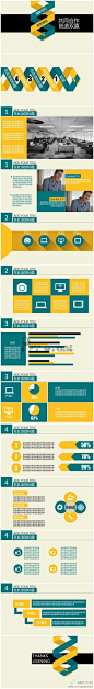 【最新商务PPT模板 】蓝黄两色提案报告PPT模板，排版干净整齐，清新商务。喜欢的亲看这里：http://t.cn/8DFz1pM #色彩# #排版#
