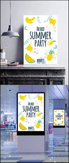 夏天水果|海报背景,经典手绘,水果,甜品,营养品,矢量,&nbsp;插画,卡通元素,手绘/卡通