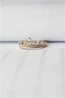 戒指。玫瑰金色欧式皇冠水钻款戒指/装饰戒