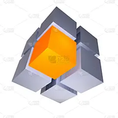 独特的段的 3d 多维数据集。概念图.