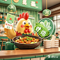 餐饮品牌IP设计_ 我们是主打炒鸡的湘菜餐饮连锁品牌，招牌菜是肥肠竹林鸡，采用竹林散养6个月左右的小公鸡，加上秘制调料爆炒，新鲜美味。品牌色以绿色主为，店内装修也以清新绿色为主要风格。_ _ IP需符