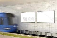 火车,空白的,墙,地铁站,留白,边框,水平画幅,绘画插图