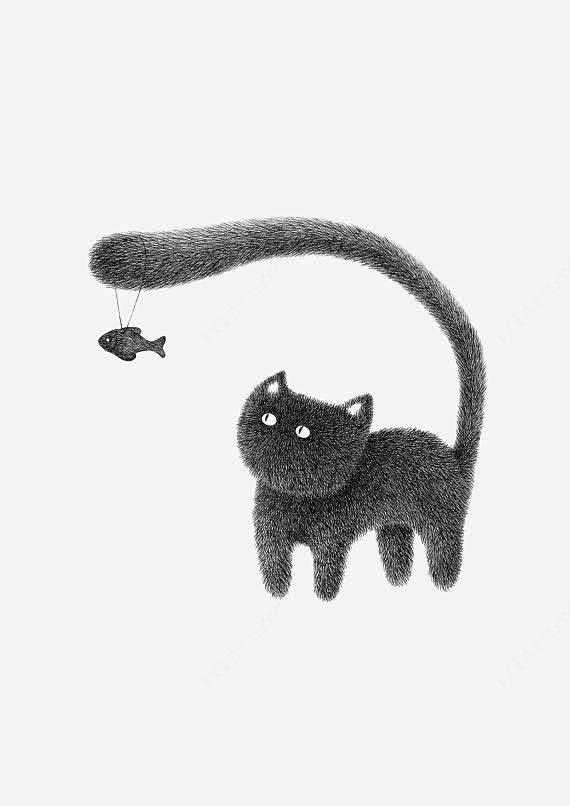 小猫钓鱼免抠png素材_新图网ixint...
