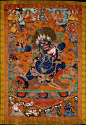 Yamantaka, Destroyer of the God of Death, early 18th century. Tibet. The Metropolitan Museum of Art, New York. Purchase, Florance Waterbury Bequest, 1969 (69.71) | Yamantaka is a violent aspect of the Bodhisattva Manjushri, who assumes this form to vanqui