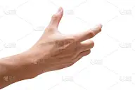 孤立的男性手拿着像瓶子或罐子之类的东西。