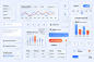 用于数据分析手机应用的用户界面元素。独特的neumorphic设计UI, UX, GUI, KIT元