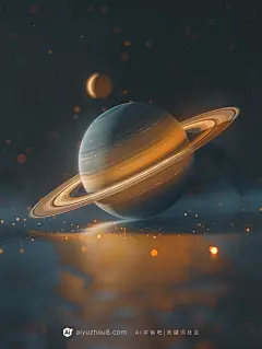 【ai宇宙吧】星空宇宙木星土星星球高清微观背景图Midjourney描述关键词咒语：
