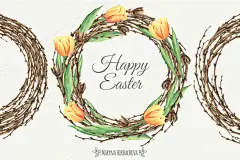 水彩手绘卡通兔子感恩节PNG素材  - PS饭团网