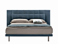 Fabric bed double bed with upholstered headboard GALA by Zanotta