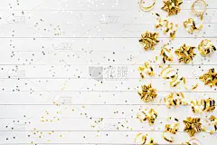 贺卡,婚礼,平铺,生日,星形,黄金,五彩纸屑,母亲节,缎带,留白