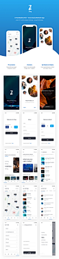 基于旅行的社交网络APP iOS移动UI工具包 Zing iOS UI Kit 每日UI源文件分享 :  