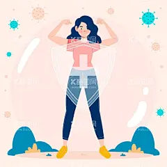 元气少女  - 源文件下载【酷图网】元气少女,健身,锻炼,健康,增强免疫力,体育锻炼