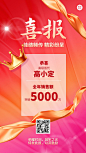 微商年终业绩表彰喜报奢华风手机海报