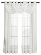 Abri Grommet Single Curtain or Single Valance, White, 50"Wx96"L contemporary-curtains