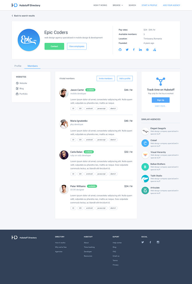 Browse profiles