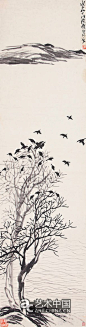 Crows Returning to Bare Branched Trees 枯木归鸦图轴 Qi Baishi 齐白石 (1864 –1957)_作品图片_艺术中国 #采集大赛#