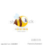 vector cute cartoon happy baby bee icon on blue sky background. honeybee logo design template