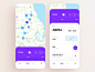 Delivery Boy App maps design service interface route time range delivery cards ios app ux ui cuberto