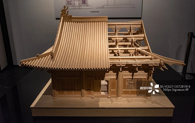 郑州博物馆初祖庵古建筑榫卯结构木结构剖面模型图片素材-花瓣网