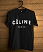 New CELINE Paris CN2 Logo Men's T-Shirt Black Color, Size S - 3XL - CÉLINE