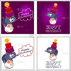 矢量搞笑生日卡