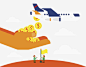 接着金币的双手免抠素材_新图网 https://ixintu.com 创意 升国旗 卡通 多彩 手绘 金币 飞机 黄色