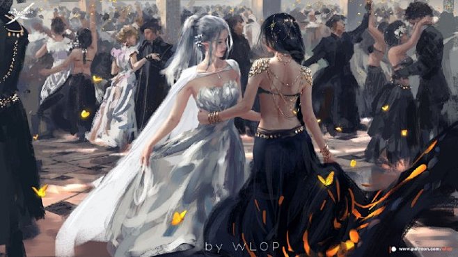 风铃公主与海琴烟殿下
画师：WLOP ​...