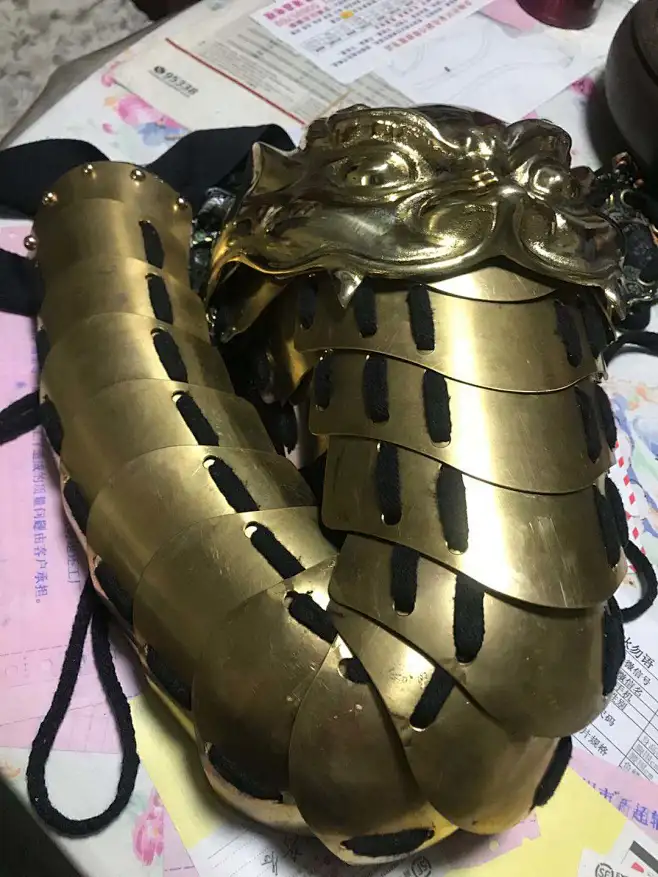 仁煜堂代售玉麒麟兽吞黄铜环臂甲甲胄盔甲飞鱼服汉服配件男护臂-淘宝网-花瓣网