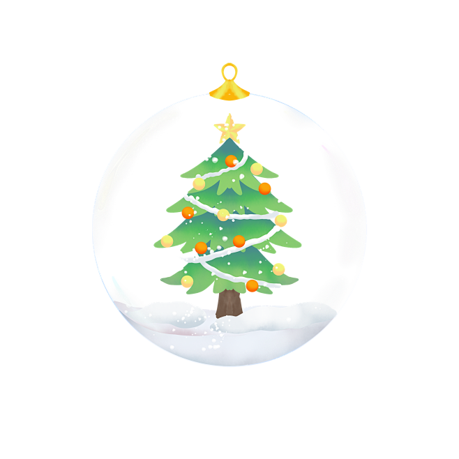 圣诞树水晶球  圣诞装饰元素png