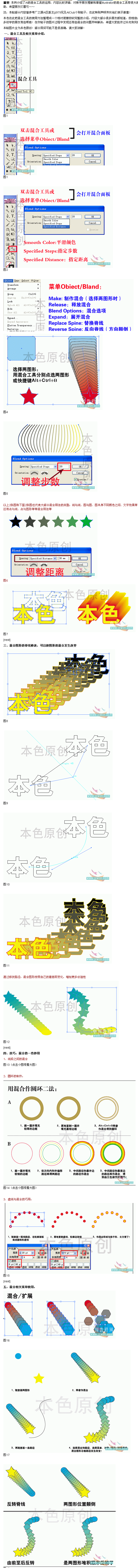 Illustrator教程：混合工具的运...