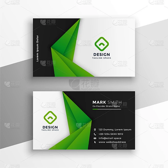 green abstract modern business card design图片_其他图片图片素材-花瓣网