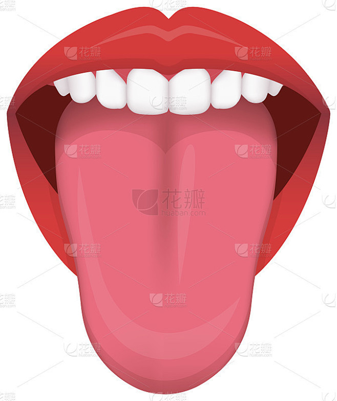 舌头健康标志矢量图(正常舌头)