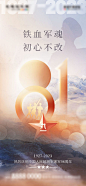 地产八一建军节海报-源文件