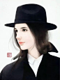 现代手绘插画  女  精灵专属