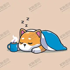 可爱秋田犬矢量卡通插画 【酷图网】可爱,小狗,柴犬,笨狗,狗狗,田园犬,秋田犬,艺术,插画,儿童插画,矢量,儿童画,北欧风,简笔画