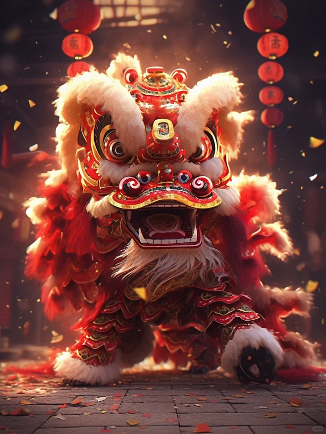 AI动作情绪表现力练习，醒狮祈福！-花瓣网
