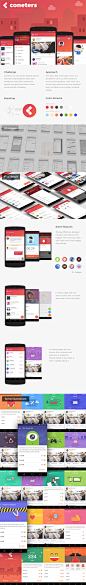 Coneters Branding & Android App Designs : My latest project that I did since a month ago. What do you think guys?also check the animation on my dribbble profile :http://dribbble.com/altaviztaPS : Cooming soon in Playstore.Thanks for watching