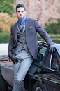Daniel George custom blazer and plaid vest