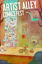 2016 AACF Poster : A poster I designed for the Second Annual Artist Alley Comics Fest (2016) to be held in Portland during August.