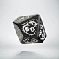 D100 Dragons Black & white Die